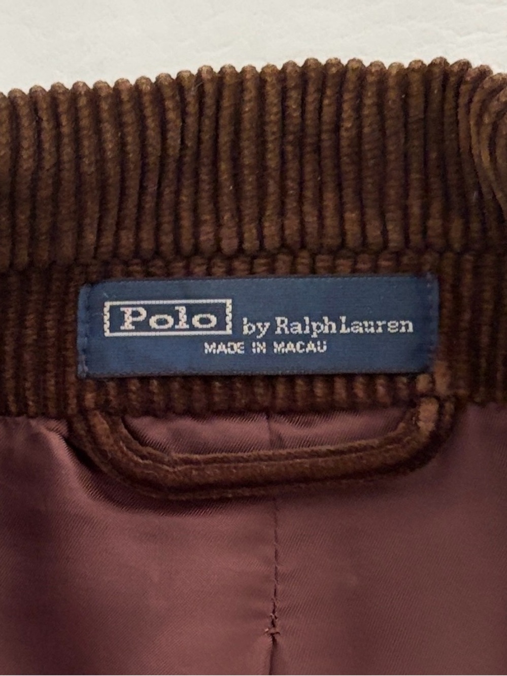 Polo Ralph Lauren Vintage Brown Corduroy 100% Cotton Sport Coat Blazer Large - Picture 6 of 16
